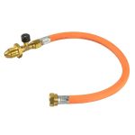 450mm PROPANE PIGTAIL POL x W20 COMPLETE WITH RUPTURE PROTCECTION