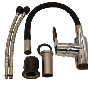 CARAFLO FLEXI BLACK/CHROME MIXER TAP