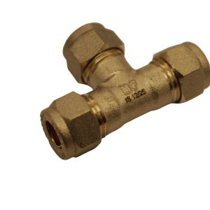 8mm EQUAL T BRASS COMPRESSION COUPLING